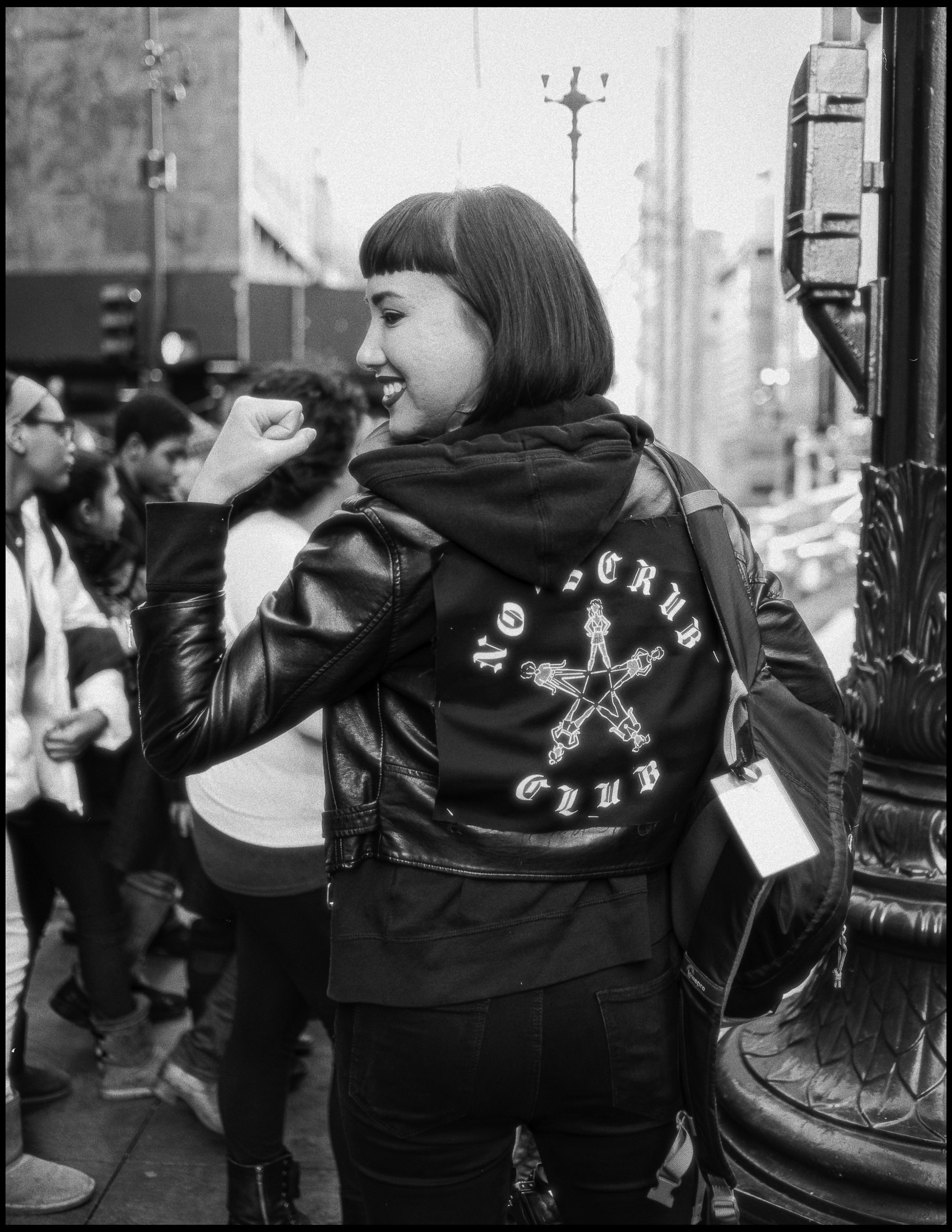 Raised fist at the Women's March, Chicago 2017