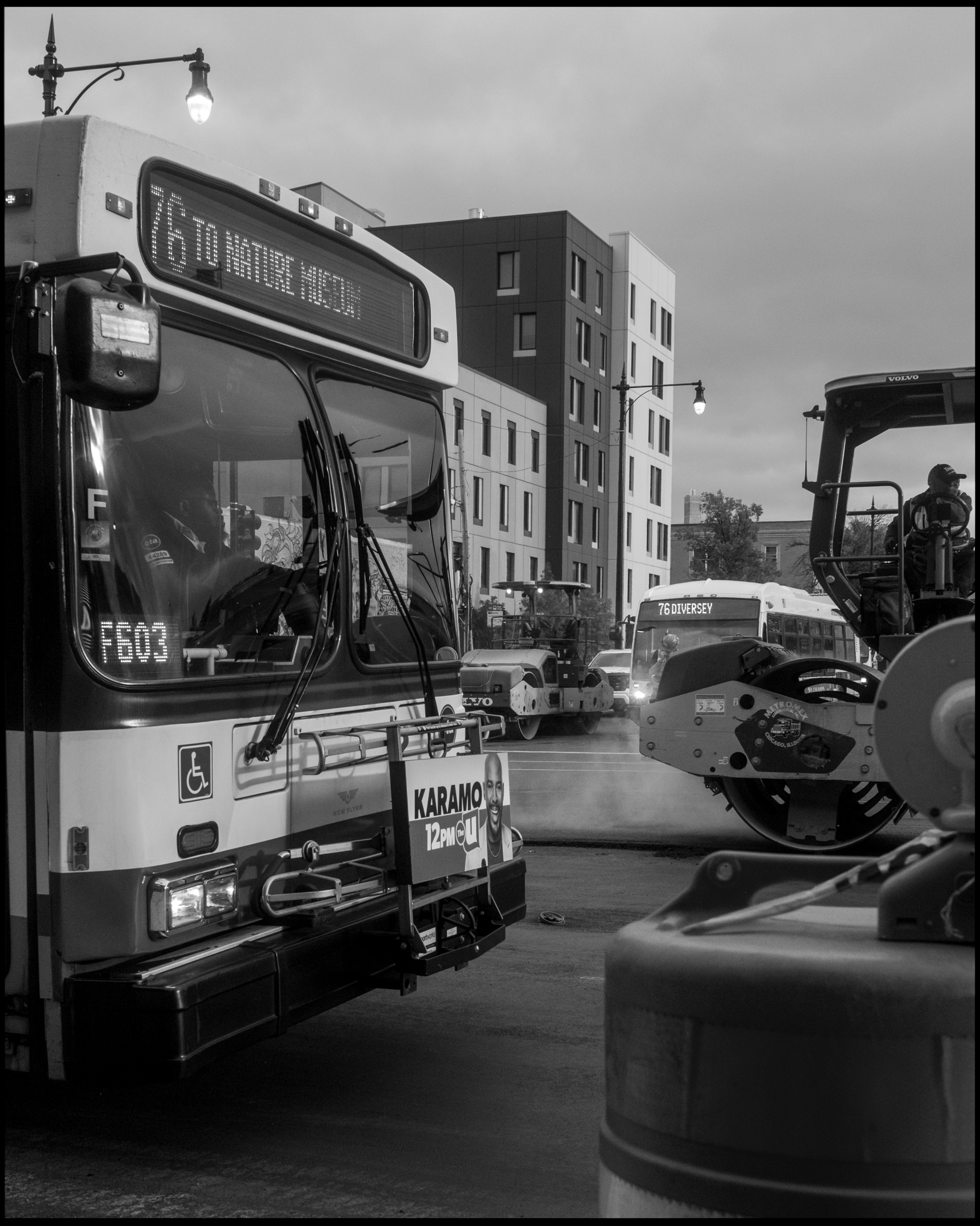 CTA buses in Logan Square Chicago 2024