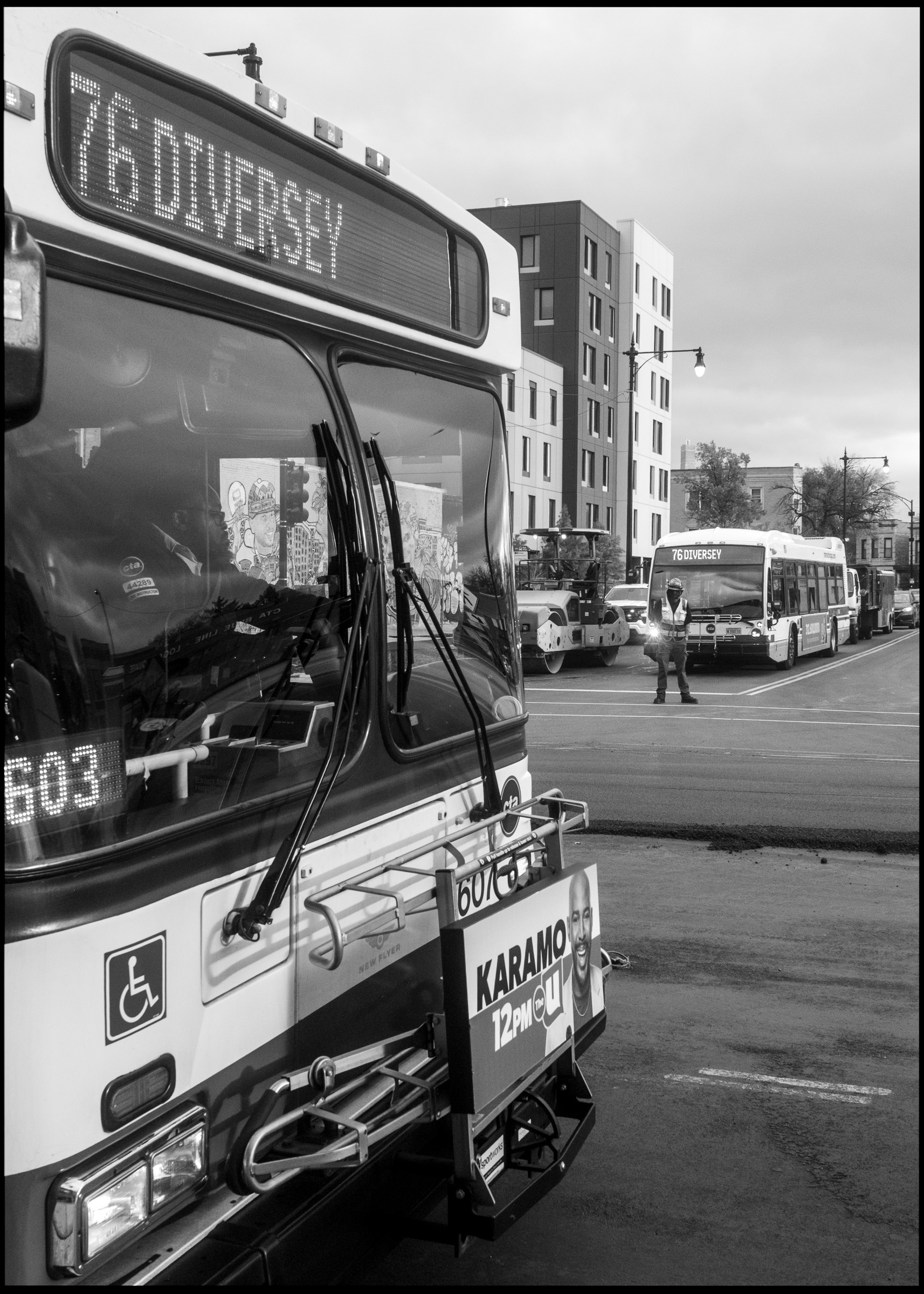 CTA buses in Logan Square Chicago 2024