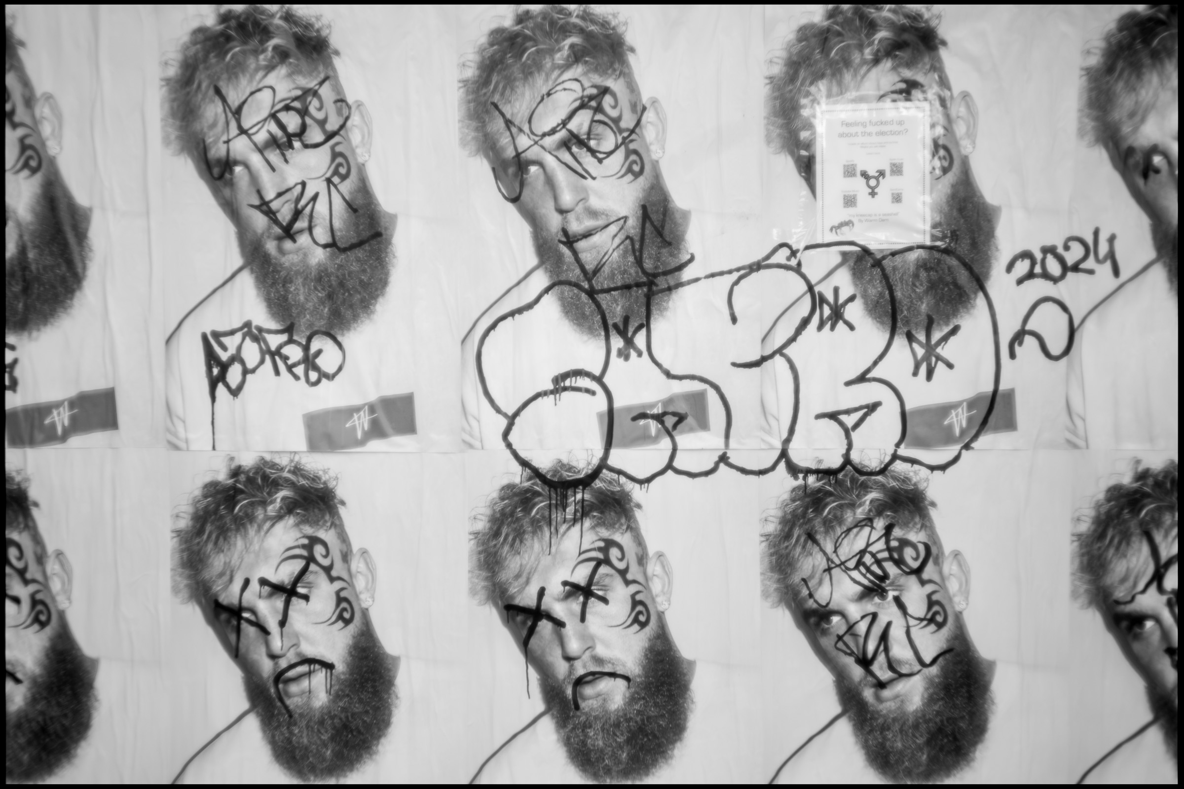 Wide handstyle poster frame in Logan Square, Chicago 2024